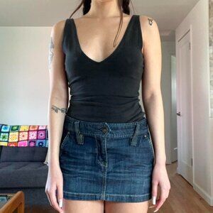 Express V Neck Black Tank